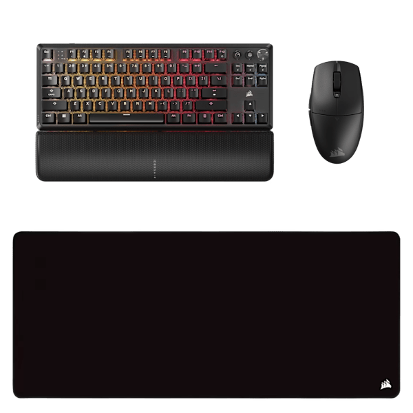 K70 Core TKL Keyboard, M55 Mouse, MM350 Mousepad - Wireless Gaming Bundle