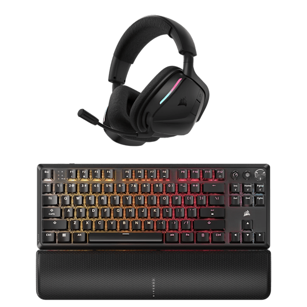 K70 Core TKL Keyboard and Voidv2 Headset Wireless Gaming Bundle