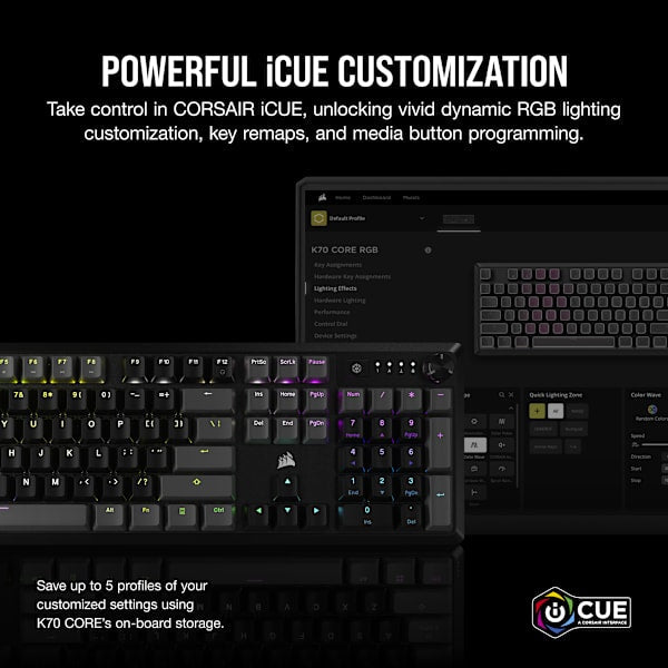 K70 CORE RGB Mechanical Gaming Keyboard — Carbon Gray (Revival Series)