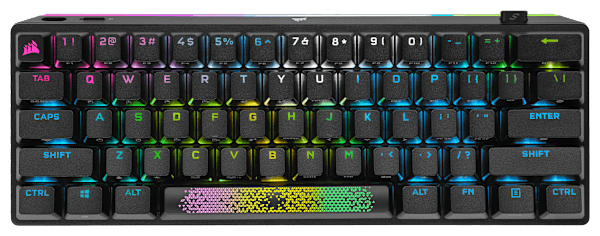K70 PRO MINI WIRELESS 60% Mechanical CHERRY MX Speed Switch Keyboard with RGB Backlighting - Black (Refurbished)