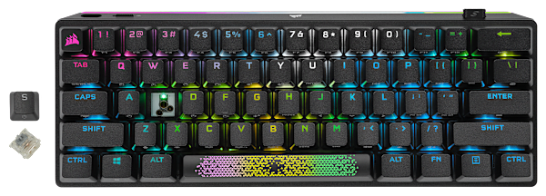 K70 PRO MINI WIRELESS 60% Mechanical CHERRY MX Speed Switch Keyboard with RGB Backlighting - Black (Refurbished)