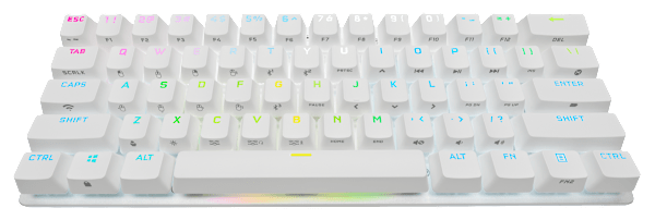 K70 PRO MINI WIRELESS 60% Mechanical CHERRY MX Speed Switch Keyboard with RGB Backlighting - White (Refurbished)