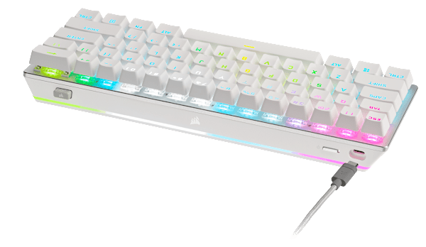 K70 PRO MINI WIRELESS 60% Mechanical CHERRY MX Speed Switch Keyboard with RGB Backlighting - White (Refurbished)