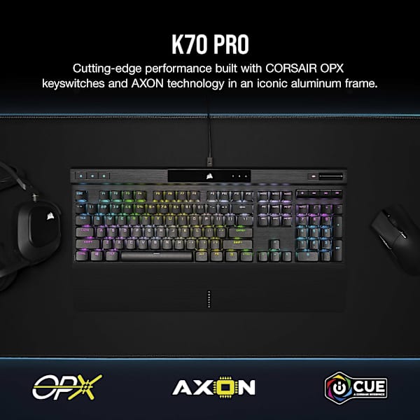 K70 PRO RGB Optical-Mechanical Gaming Keyboard with PBT DOUBLE SHOT PRO Keycaps (Refurbished)