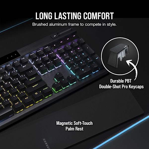 K70 PRO RGB Optical-Mechanical Gaming Keyboard with PBT DOUBLE SHOT PRO Keycaps (Refurbished)