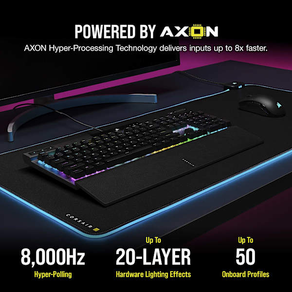 K70 PRO RGB Optical-Mechanical Gaming Keyboard with PBT DOUBLE SHOT PRO Keycaps (Refurbished)