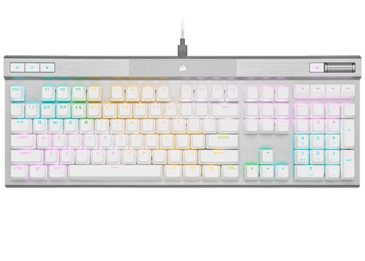K70 PRO RGB Optical-Mechanical Gaming Keyboard with PBT DOUBLE SHOT PRO Keycaps — White (Revival Series)