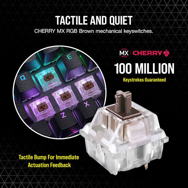 K70 RGB PRO Mechanical Gaming Keyboard with PBT DOUBLE SHOT PRO Keycaps — CHERRY® MX Brown (Refurbished)