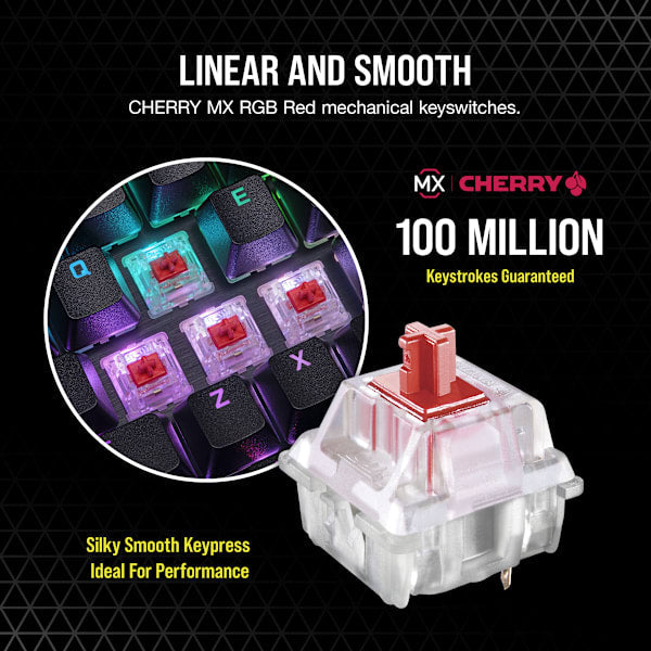 K70 RGB PRO Mechanical Gaming Keyboard with PBT DOUBLE SHOT PRO Keycaps — CHERRY® MX Red (Refurbished)
