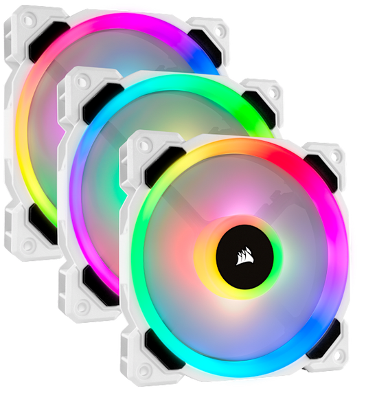 LL120 RGB 120mm Dual Light Loop White RGB LED PWM Fan — Triple Pack with Lighting Node PRO (Revival Series)