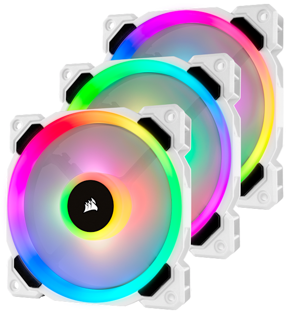 LL120 RGB 120mm Dual Light Loop White RGB LED PWM Fan — Triple Pack with Lighting Node PRO (Revival Series)