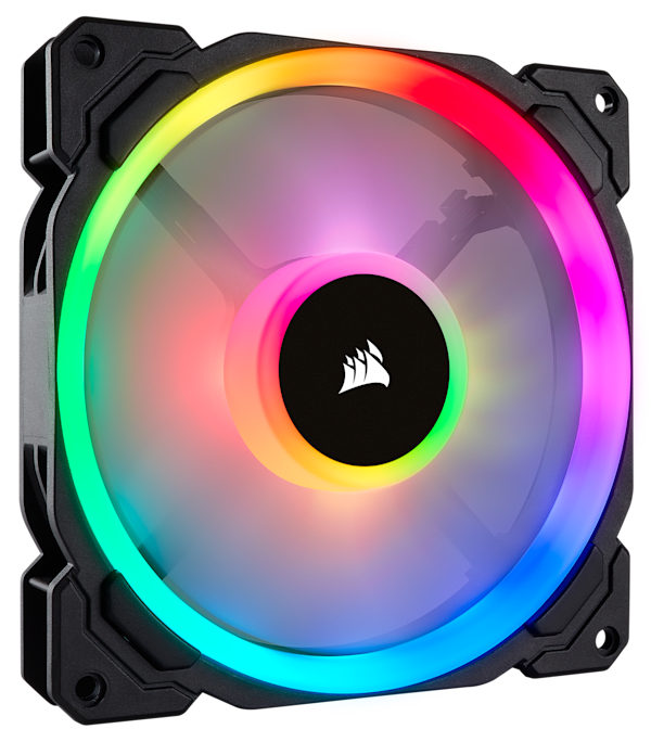 Corsair LL Series, LL140 RGB, 140mm Dual Light Loop RGB LED Fan, 2 Fan Pack with Lighting Node PRO Refurbish