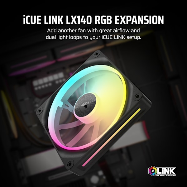 iCUE LINK LX140 RGB 140mm PWM Single Fan Expansion (Revival Series)