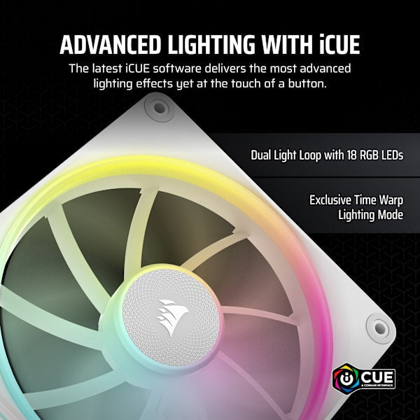 iCUE LINK LX140 RGB 140mm PWM Fans Starter Kit - White (Revival Series)