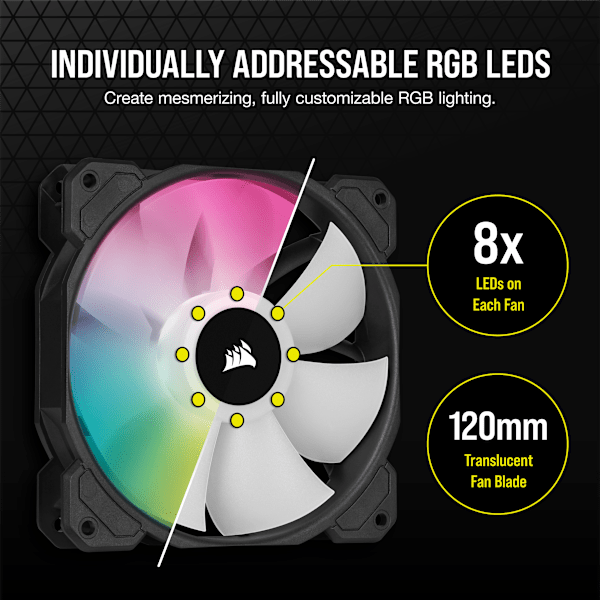 iCUE SP120 RGB ELITE Performance 120mm White PWM Fan — Single Pack (Revival Series)