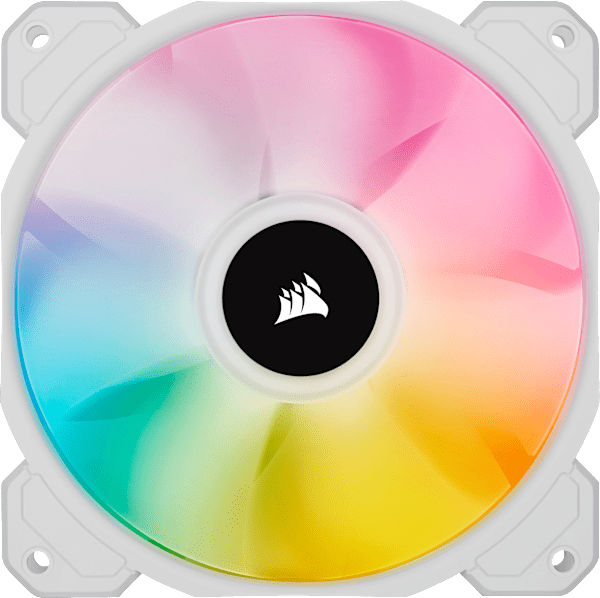 iCUE SP120 RGB ELITE Performance 120mm White PWM Fan — Triple Pack with Lighting Node CORE (Revival Series)
