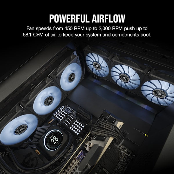 ML120 LED ELITE White Premium 120mm PWM Magnetic Levitation Fan