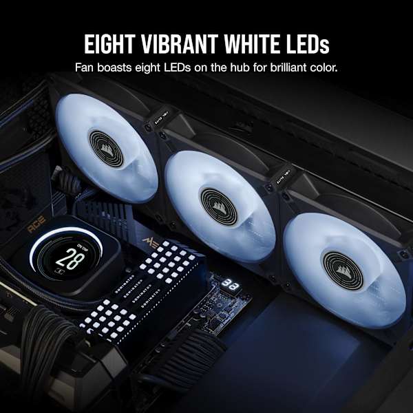 ML120 LED ELITE White Premium 120mm PWM Magnetic Levitation Fan