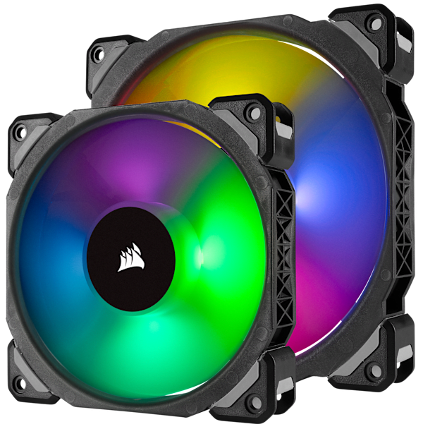 Corsair ML120 PRO RGB, 120mm Premium Magnetic Levitation RGB LED PWM Fan, 3 Fan Pack, Lighting Node PRO (Refurbished)