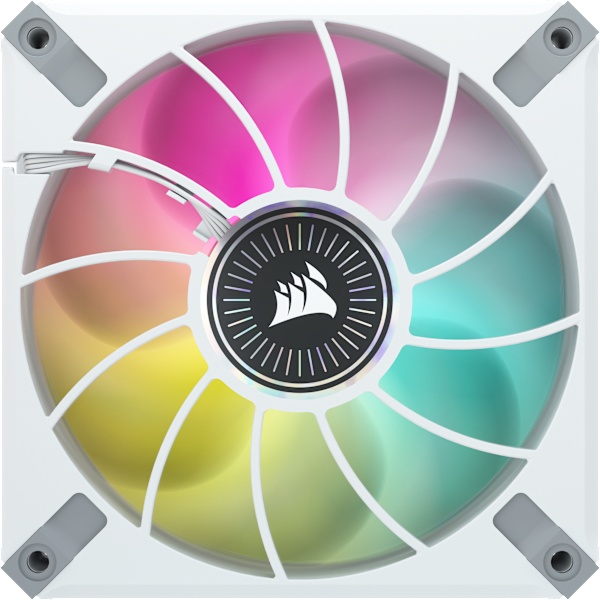 iCUE ML120 RGB ELITE Premium 120mm PWM Magnetic Levitation Fan — White Triple Fan Kit with iCUE Lighting Node CORE (Refurbished)