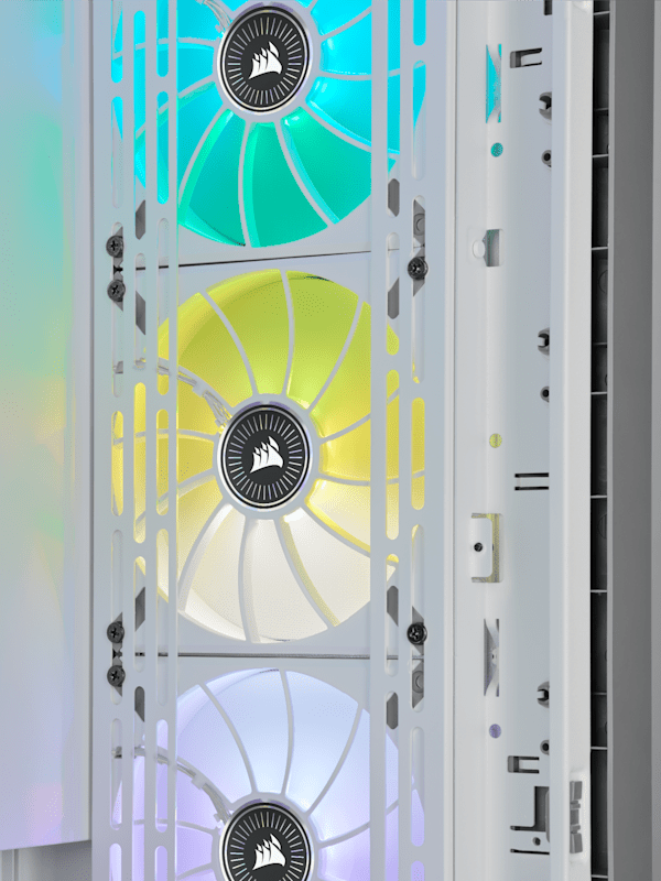 iCUE ML140 RGB ELITE Premium 140mm PWM Magnetic Levitation Fan — White Dual Fan Kit with iCUE Lighting Node CORE (Refurbished)