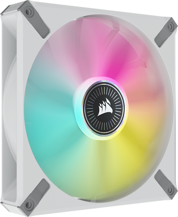 iCUE ML140 RGB ELITE Premium 140mm PWM Magnetic Levitation Fan — White Dual Fan Kit with iCUE Lighting Node CORE (Refurbished)
