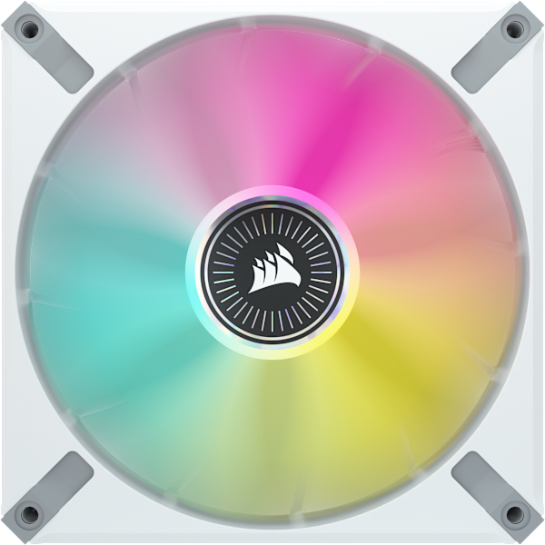iCUE ML140 RGB ELITE Premium 140mm PWM Magnetic Levitation Fan — White Dual Fan Kit with iCUE Lighting Node CORE (Refurbished)