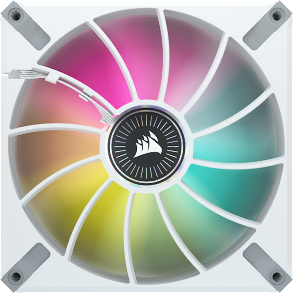 iCUE ML140 RGB ELITE Premium 140mm PWM Magnetic Levitation Fan — White Dual Fan Kit with iCUE Lighting Node CORE (Refurbished)