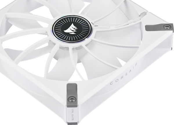 iCUE ML140 RGB ELITE Premium 140mm PWM Magnetic Levitation Fan — White Dual Fan Kit with iCUE Lighting Node CORE (Refurbished)