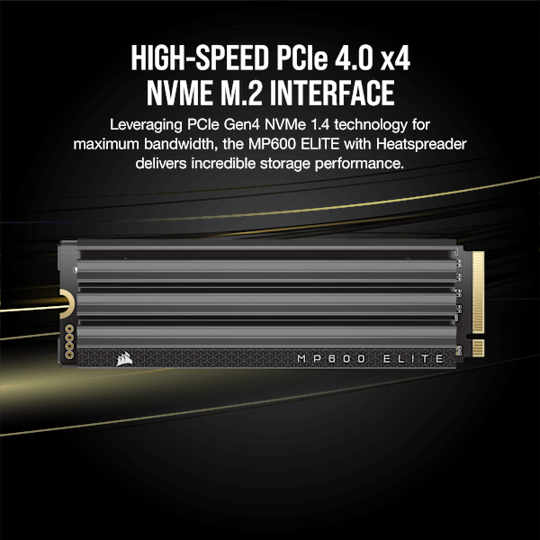 MP600 ELITE 1TB PCIe Gen4 x4 NVMe 1.4 M.2 SSD with Heatsink