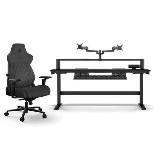 Platform:6 Elevate Desk - Black with TC500 Luxe Black Chair