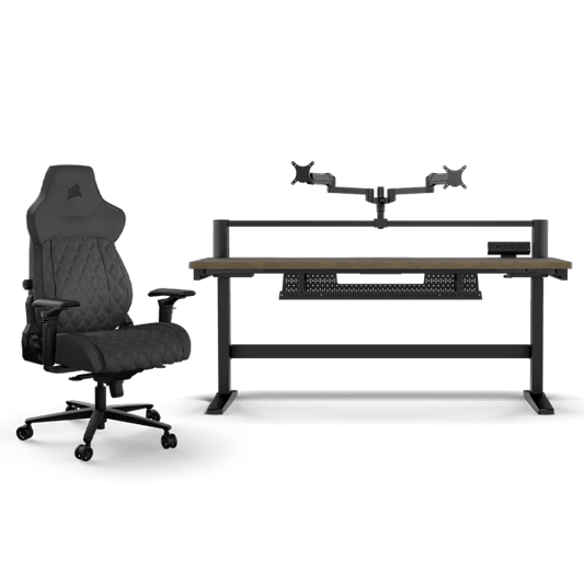 Platform:6 Elevate Desk - Wood with TC500 Luxe Black Chair