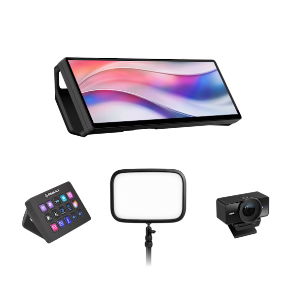Streaming Control Pack: Corsair Xeneon Edge, Elgato Stream Deck MK.2, Key Light & Facecam 4K for full studio control