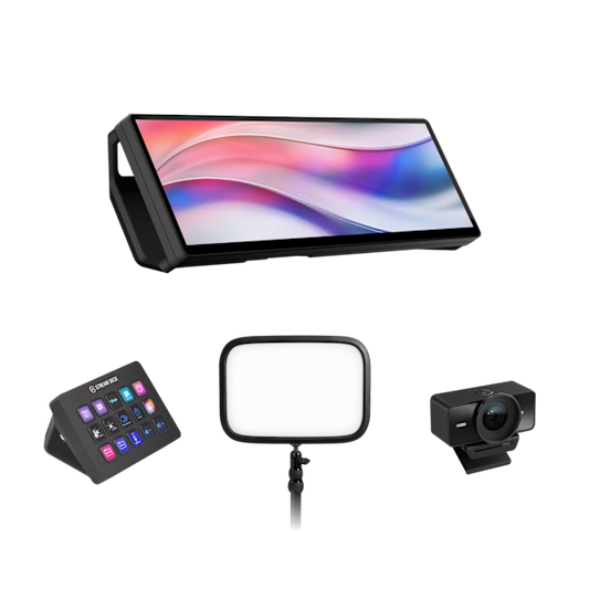 Streaming Control Pack: Corsair Xeneon Edge, Elgato Stream Deck MK.2, Key Light & Facecam 4K for full studio control
