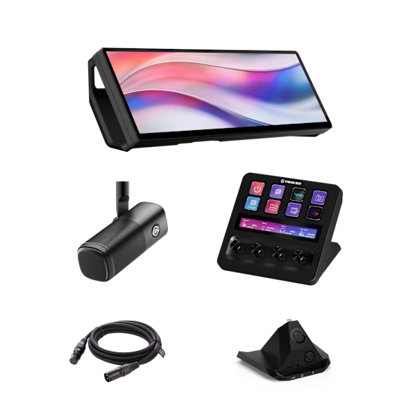 Podcast Studio Pack: Corsair Xeneon Edge, Stream Deck +, XLR Dock MK.2 & Wave DX for pro audio control