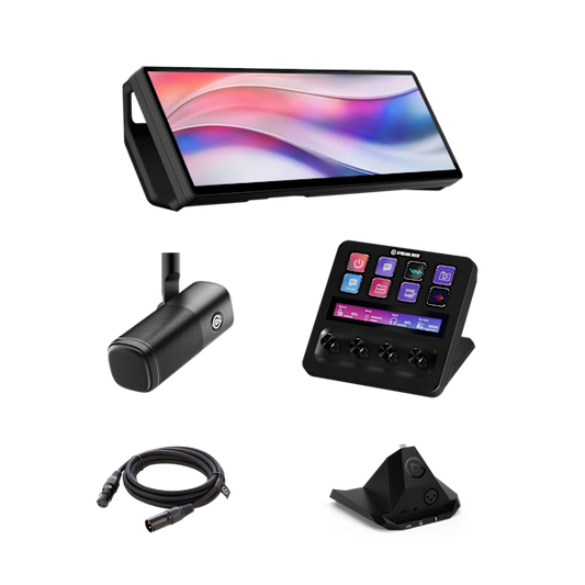 Podcast Studio Pack: Corsair Xeneon Edge, Stream Deck +, XLR Dock MK.2 & Wave DX for pro audio control