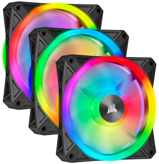 iCUE QL120 RGB 120mm PWM Triple Fan with Lighting Node CORE (Revival Series)