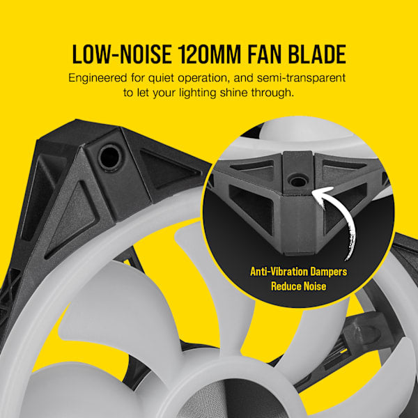 iCUE QL120 RGB 120mm PWM Triple Fan with Lighting Node CORE (Revival Series)