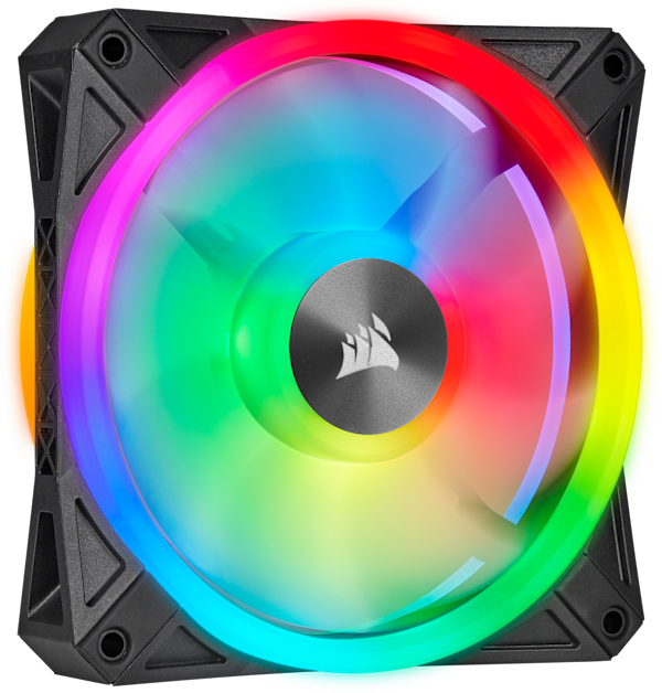 iCUE QL120 RGB 120mm PWM Triple Fan with Lighting Node CORE (Revival Series)