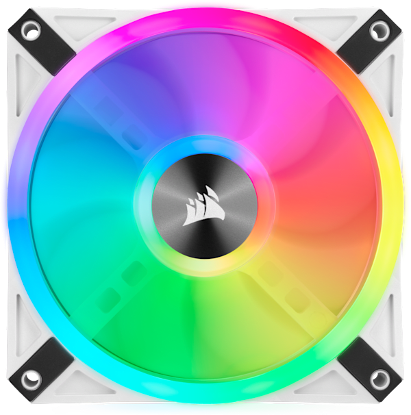 iCUE QL120 RGB 120mm PWM White Fan — Triple Fan Kit with Lighting Node CORE (Revival Series)