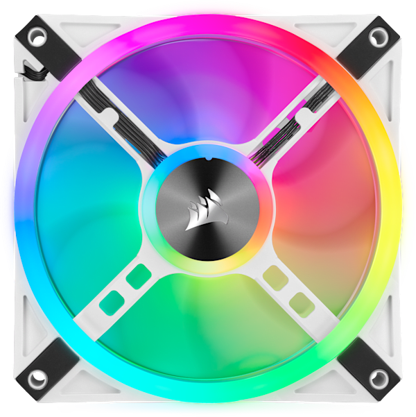 iCUE QL120 RGB 120mm PWM White Fan — Triple Fan Kit with Lighting Node CORE (Revival Series)