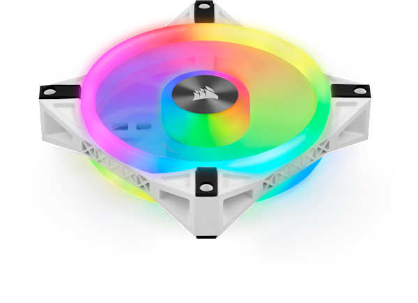 iCUE QL120 RGB 120mm PWM White Fan — Triple Fan Kit with Lighting Node CORE (Revival Series)