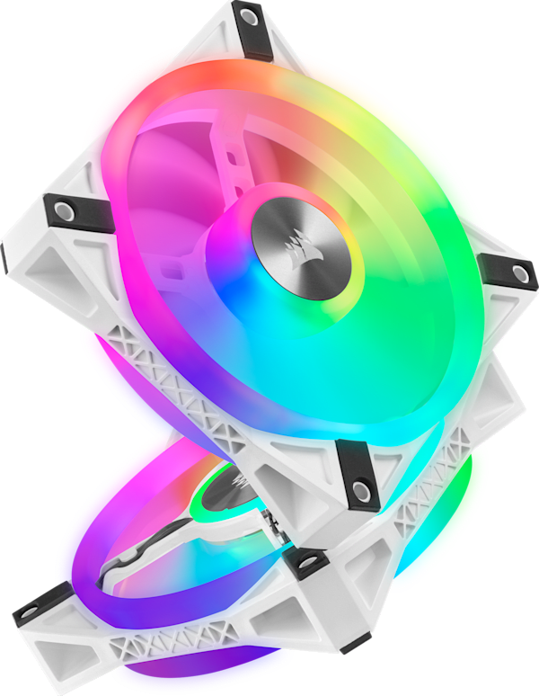 iCUE QL120 RGB 120mm PWM White Fan — Triple Fan Kit with Lighting Node CORE (Revival Series)