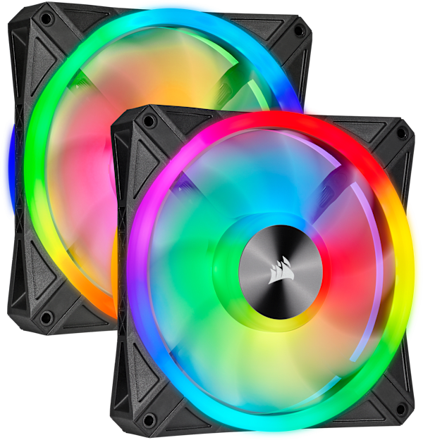 iCUE QL140 RGB 140mm PWM Dual Fan Kit with Lighting Node CORE