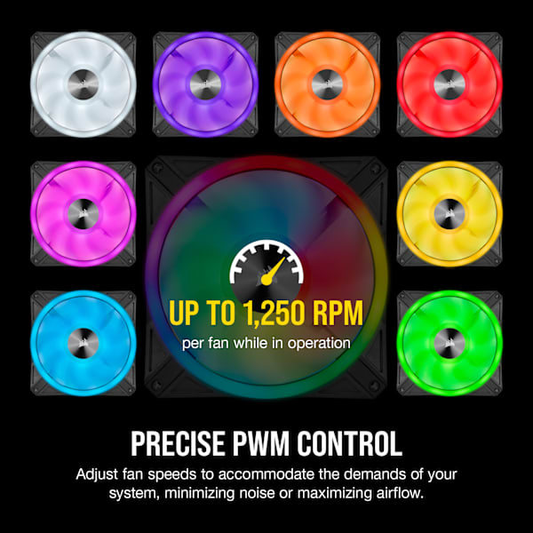 iCUE QL140 RGB 140mm PWM Dual Fan Kit with Lighting Node CORE (Revival Series)