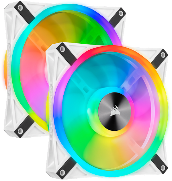 iCUE QL140 RGB 140mm PWM White Fan — Dual Fan Kit with Lighting Node CORE (Revival Series)
