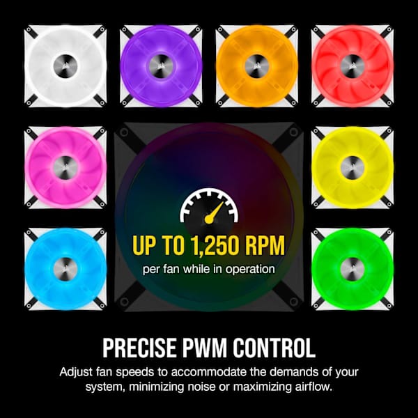 iCUE QL140 RGB 140mm PWM White Fan — Dual Fan Kit with Lighting Node CORE (Revival Series)