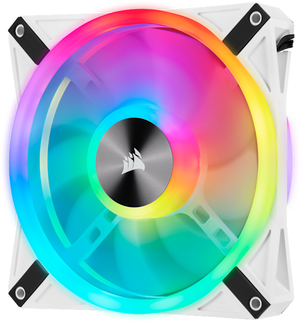 iCUE QL140 RGB 140mm PWM White Fan — Dual Fan Kit with Lighting Node CORE (Revival Series)