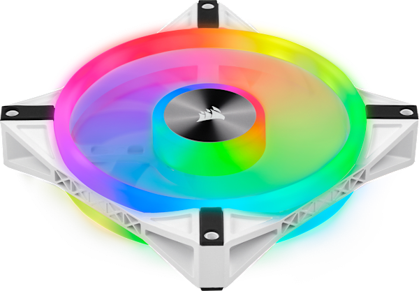 iCUE QL140 RGB 140mm PWM White Fan — Dual Fan Kit with Lighting Node CORE (Revival Series)