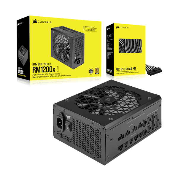 RM1200x Shift with Premium Sleeved Type-5 Pro Cables Kit - White/Black